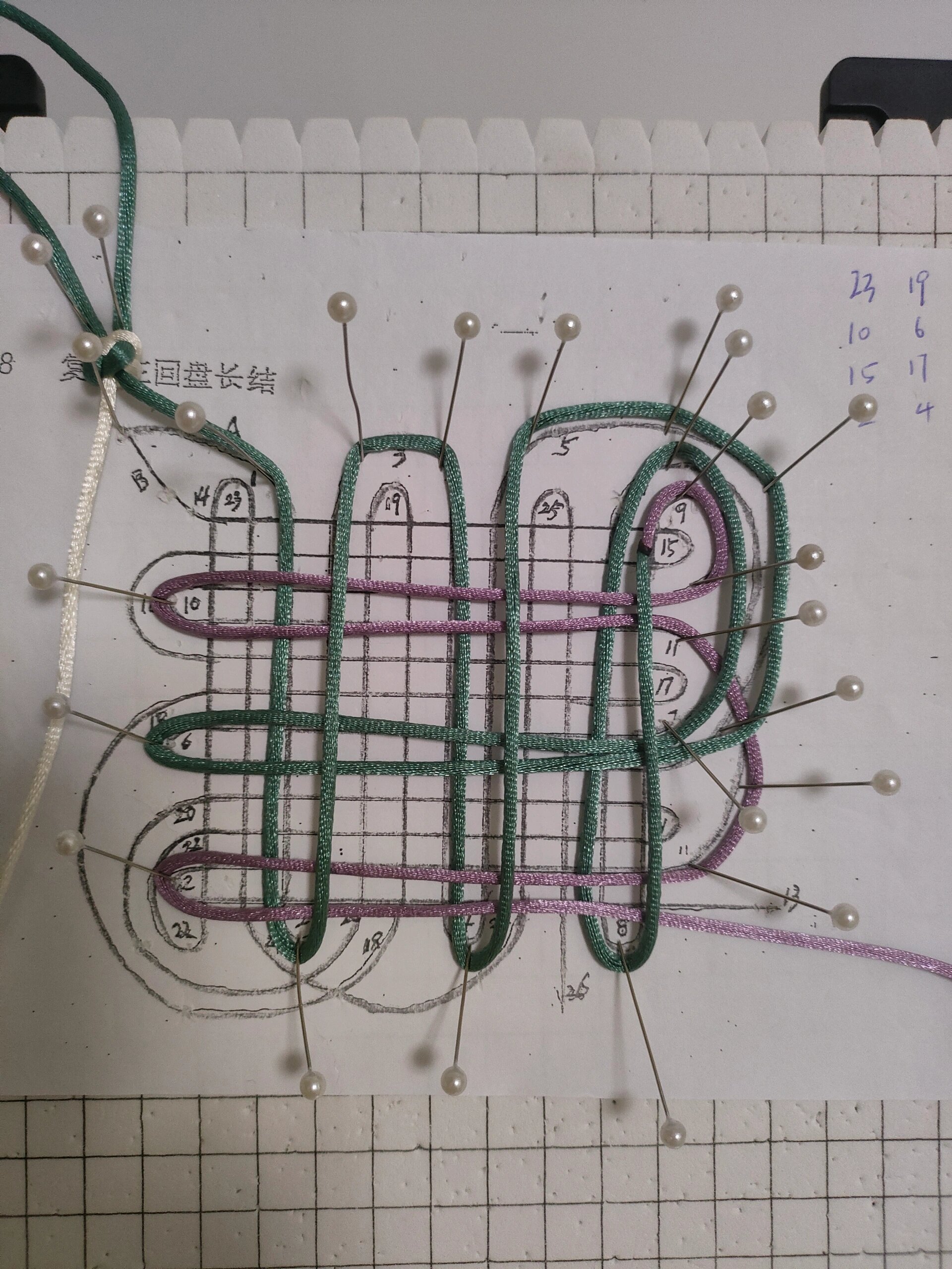 六 复翼三回盘长结教程及走线图