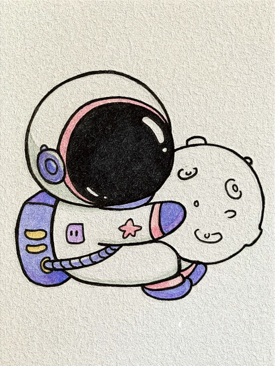 宇航员的简笔画 彩色图片