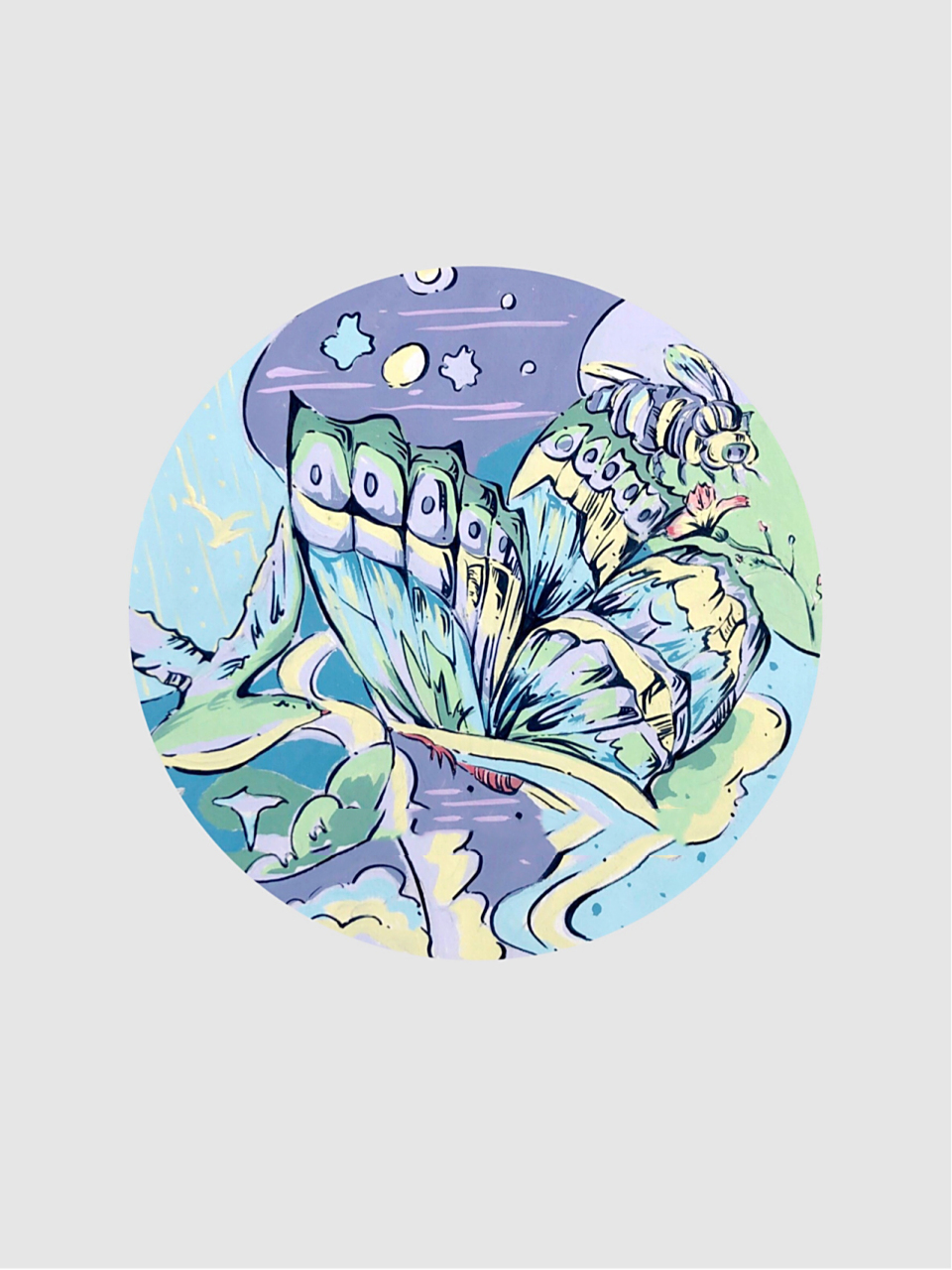 彩色装饰画 | 自然主题 分享一组学生画的彩色装饰画 16615尺寸