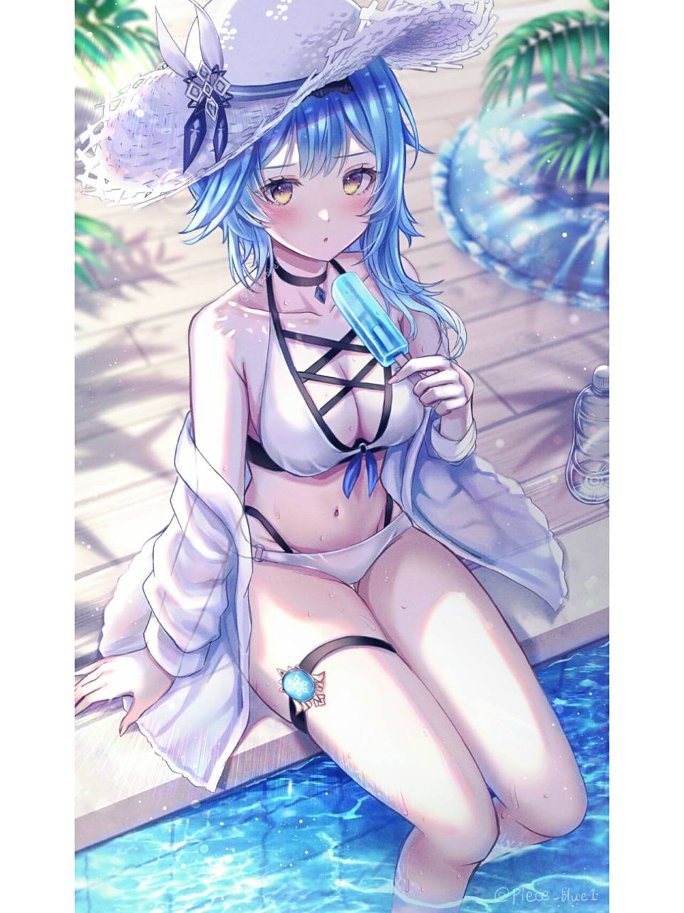 夏天,肯定是泳装与冰棒!优菈! 冰属性神之眼又不代表不热! 泳池派对!