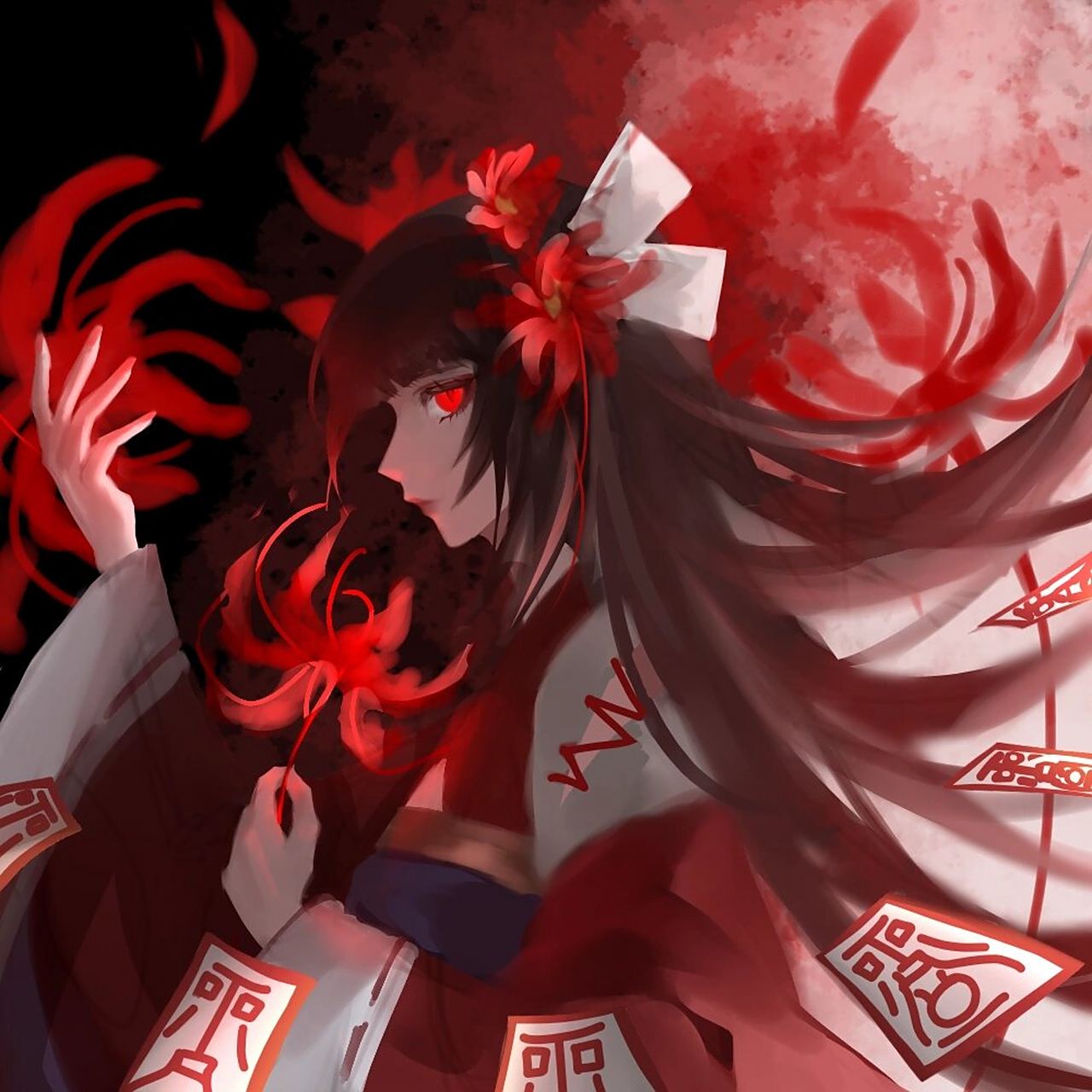 彼岸花(曼珠沙华)二次元头像 彼岸花,开彼岸. 只见花,不见叶.