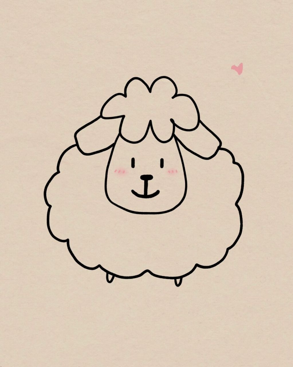 超级可爱又简单的小羊简笔画|附过程 零基础的新手小白们快学起来!