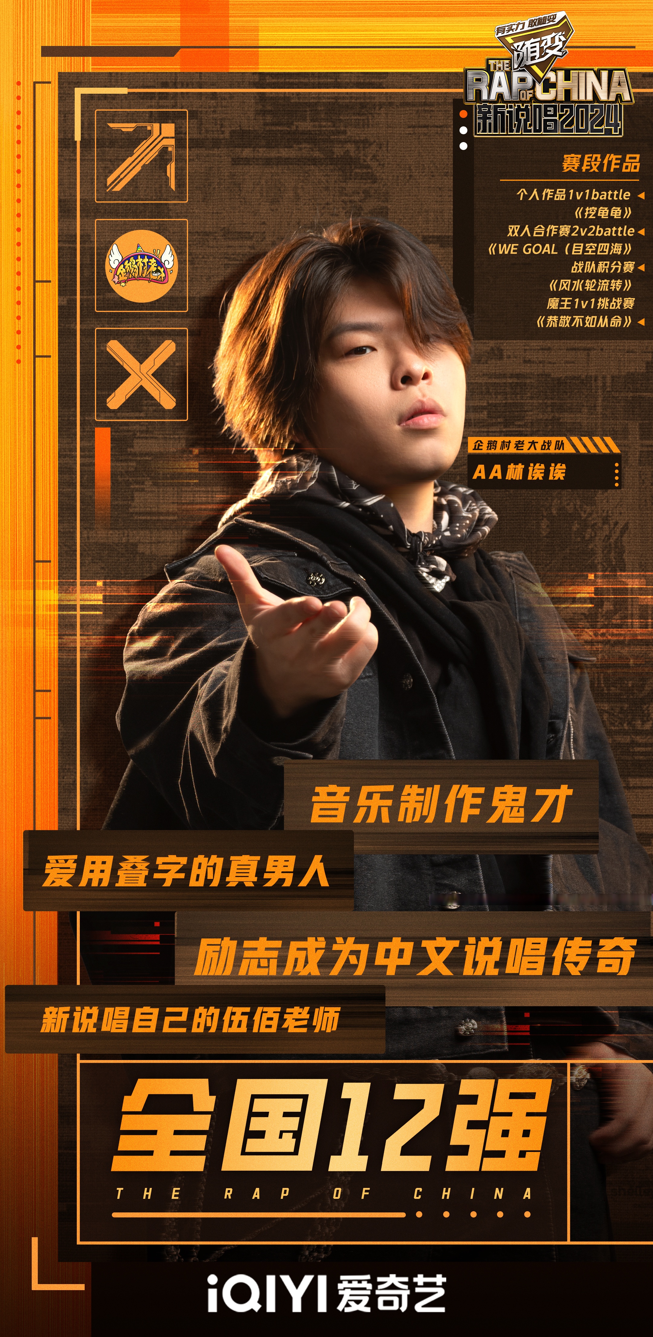新说唱2024# 全国12强选手aaloveu,athree