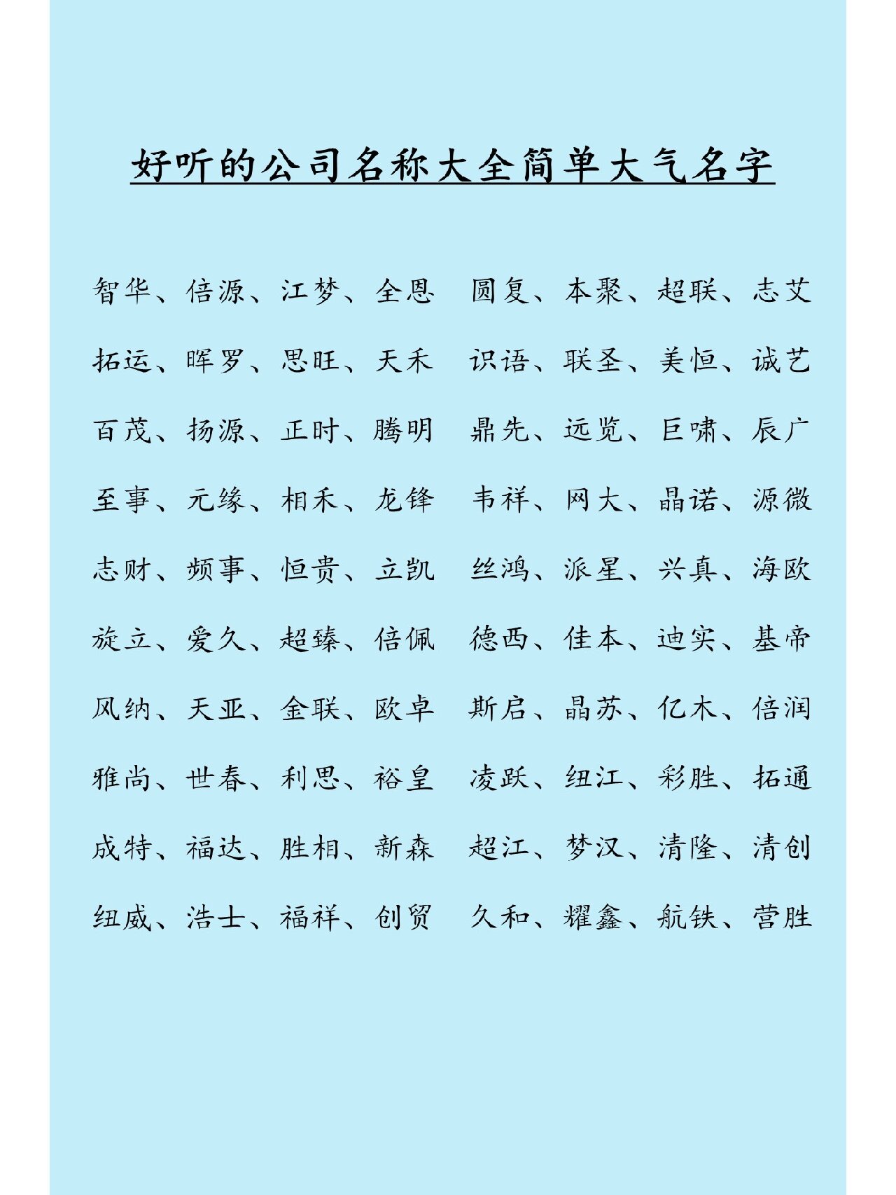 公司起名字寓意好的字图片