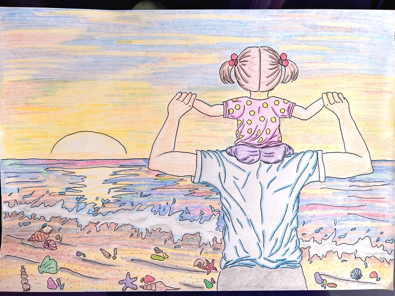 父爱如山图片简笔画卡通画儿童画插画父亲节