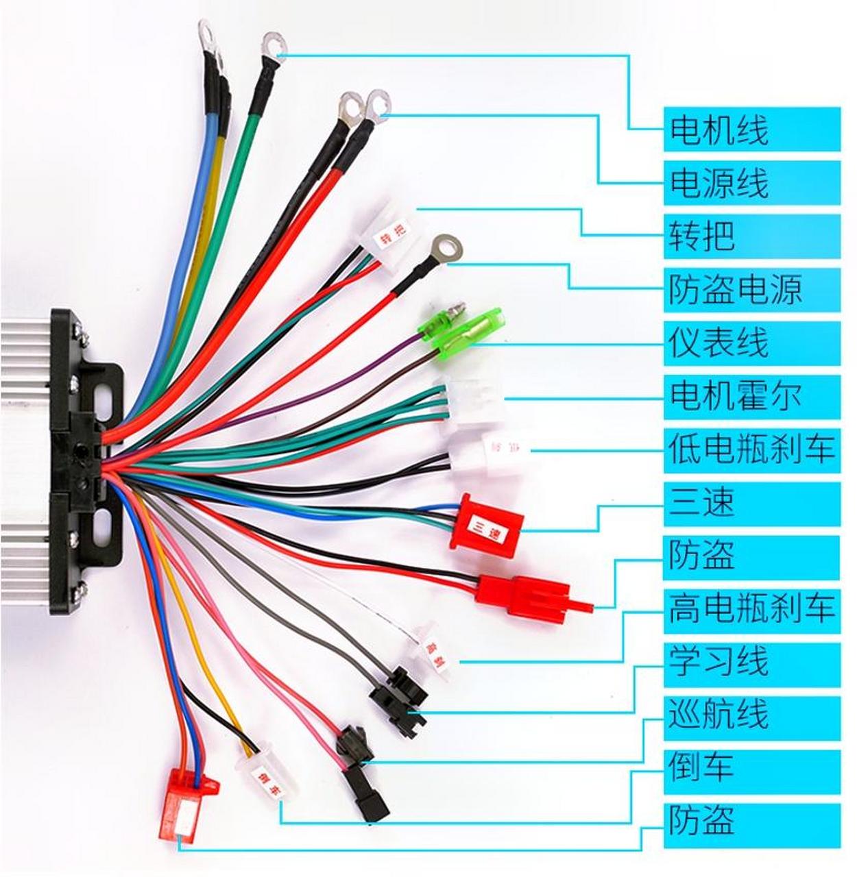 一张图带你了解电动车控制器接线