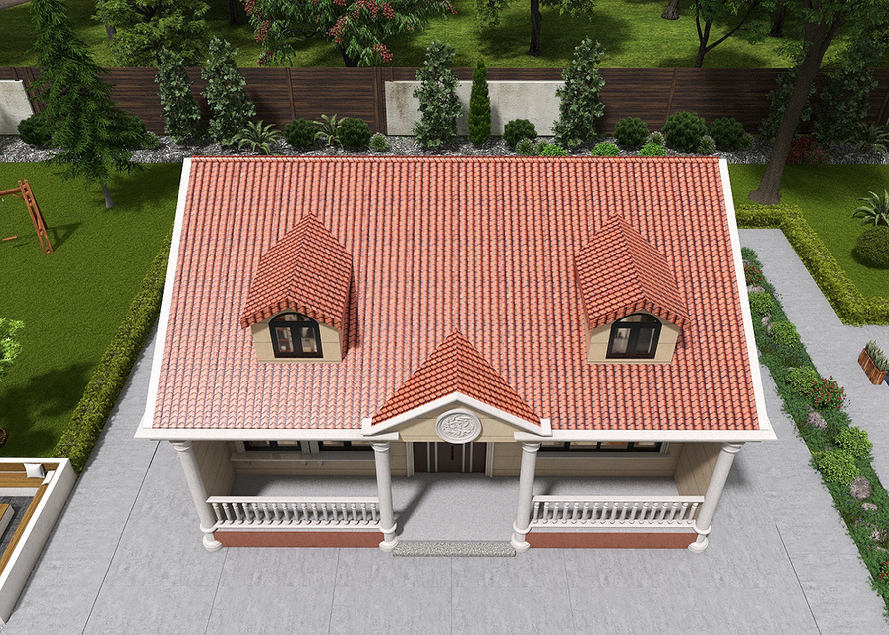 农村三间平房改造成欧式小别墅.