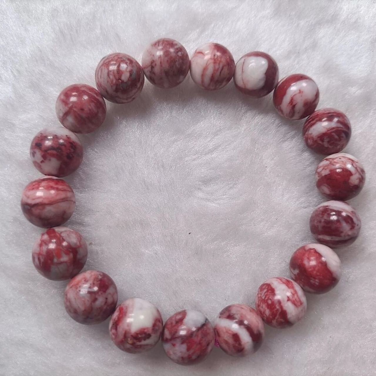 万山朱砂鸡血石手串 万山朱砂鸡血石手链精美自然血砂上等鸡血石手串