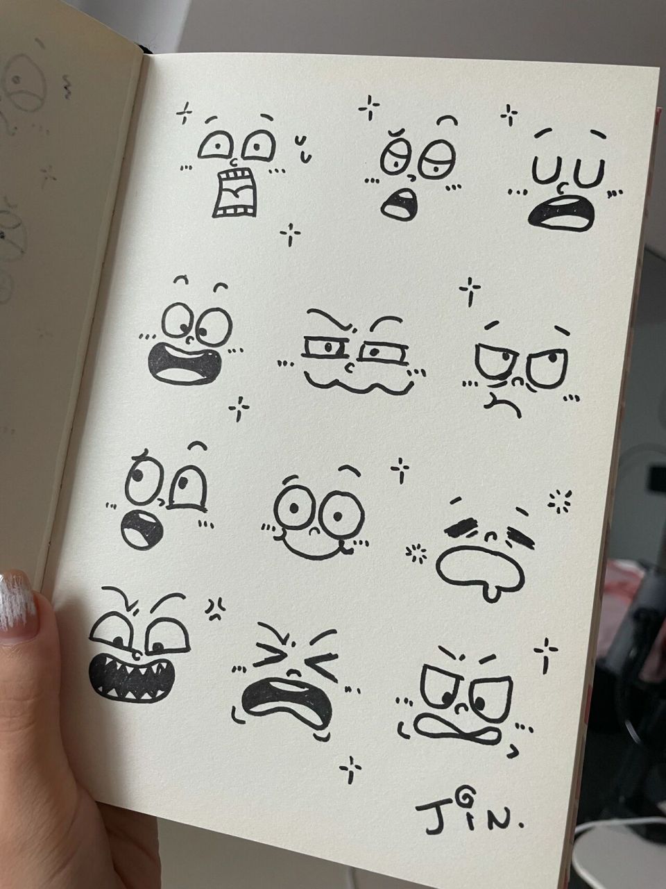 10/100简笔画|可可爱爱的手帐小表情素材～ 96打卡一张小表情～【第