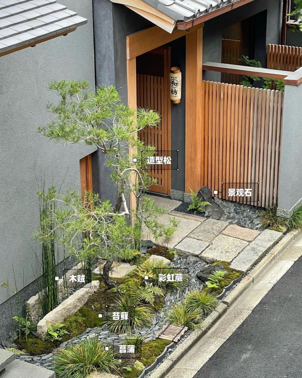 来学简单好打理的入户景观(内附植物清单) 这已经算是一组完整的日式