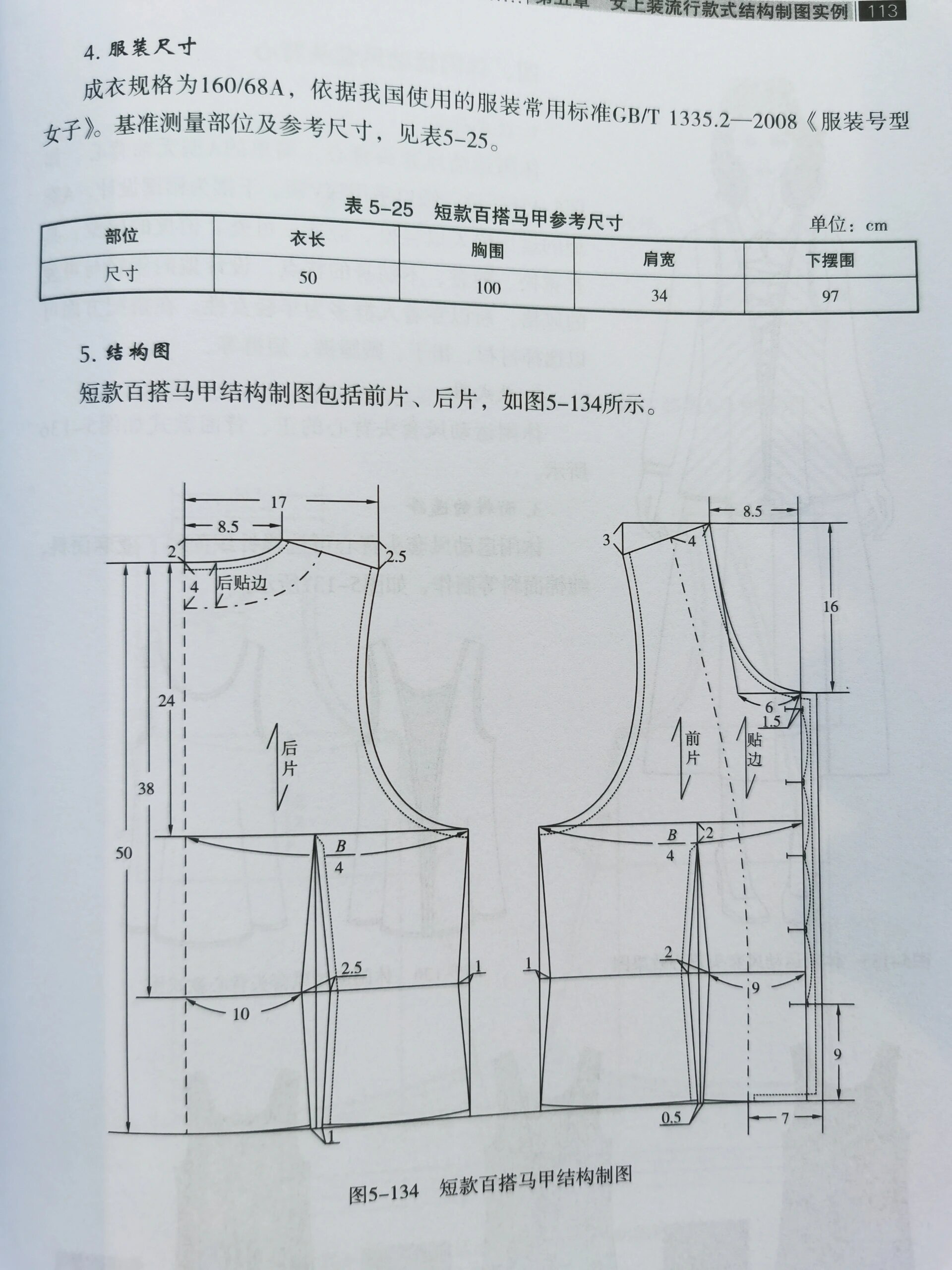 女式短款修身马甲裁剪图分享