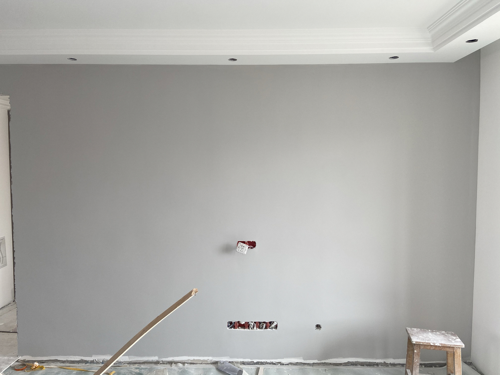 多乐士乳胶漆 中灰色电视背景墙 96电视背景墙这个中灰色真的太好看