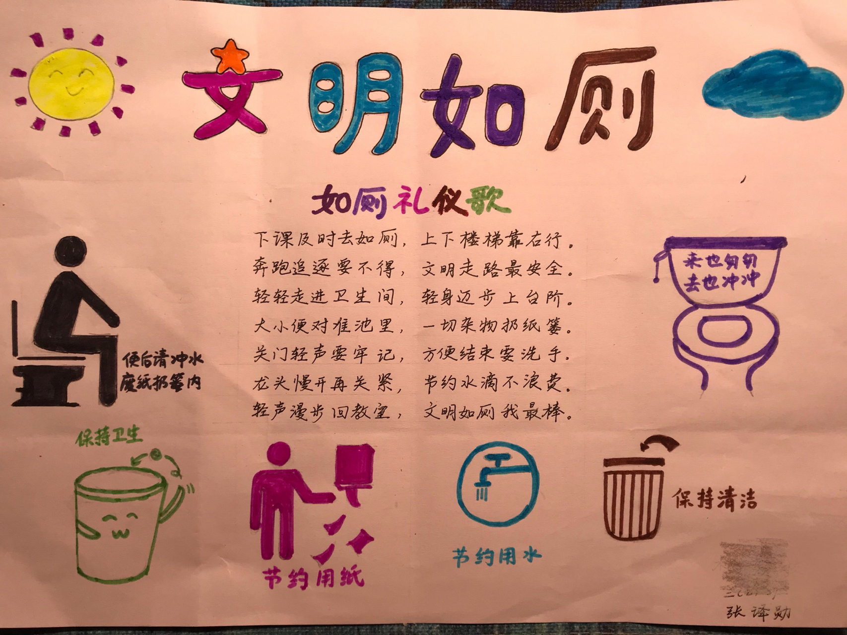 小学生厕所文化手抄报图片