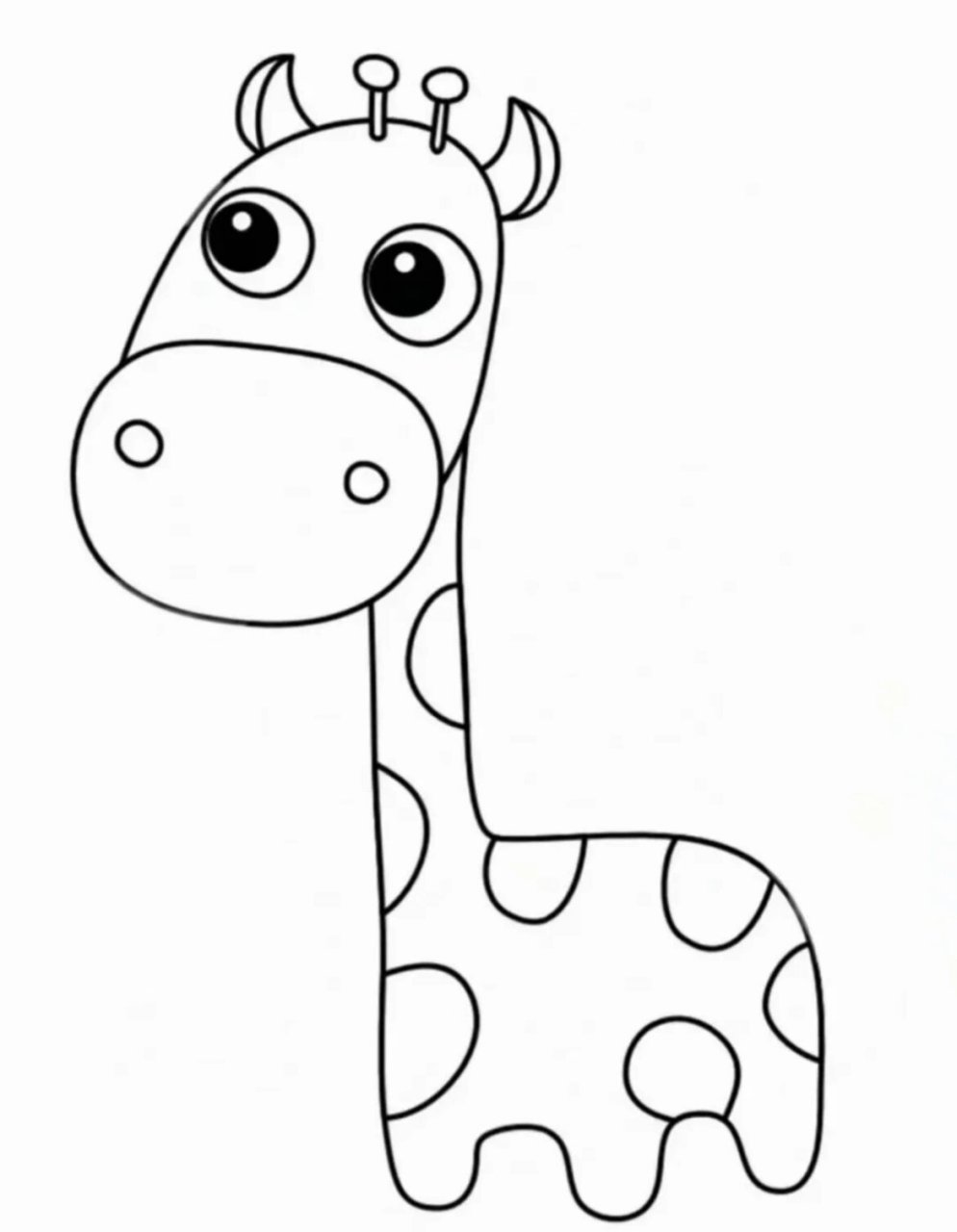 创意美术96《长颈鹿》  中班简笔画 涂色画