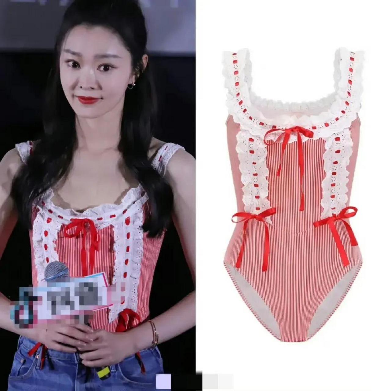 被宋轶搭配牛仔裤居然出奇的好看,真的有点理解不了这种连体的款式!