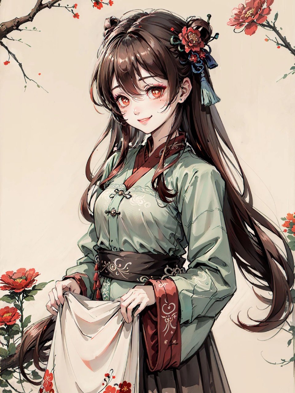 古风胡桃夜兰雷神 今天是胡桃夜兰雷电将军古风系列美图#原神创作者