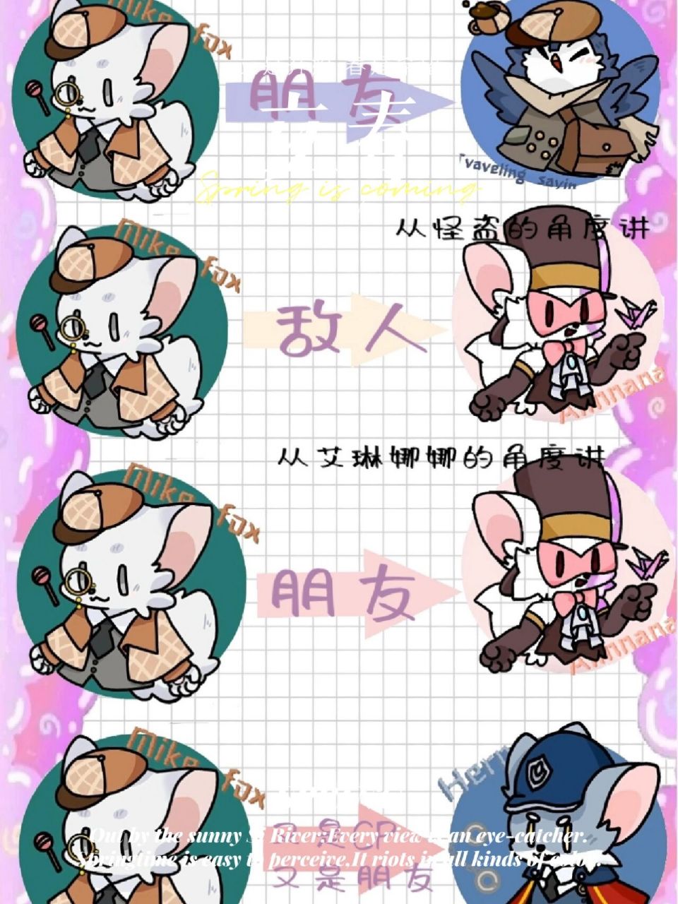 迈克狐的人物关系   希望破50赞,还有下一期,想要谁的,打在评论区.