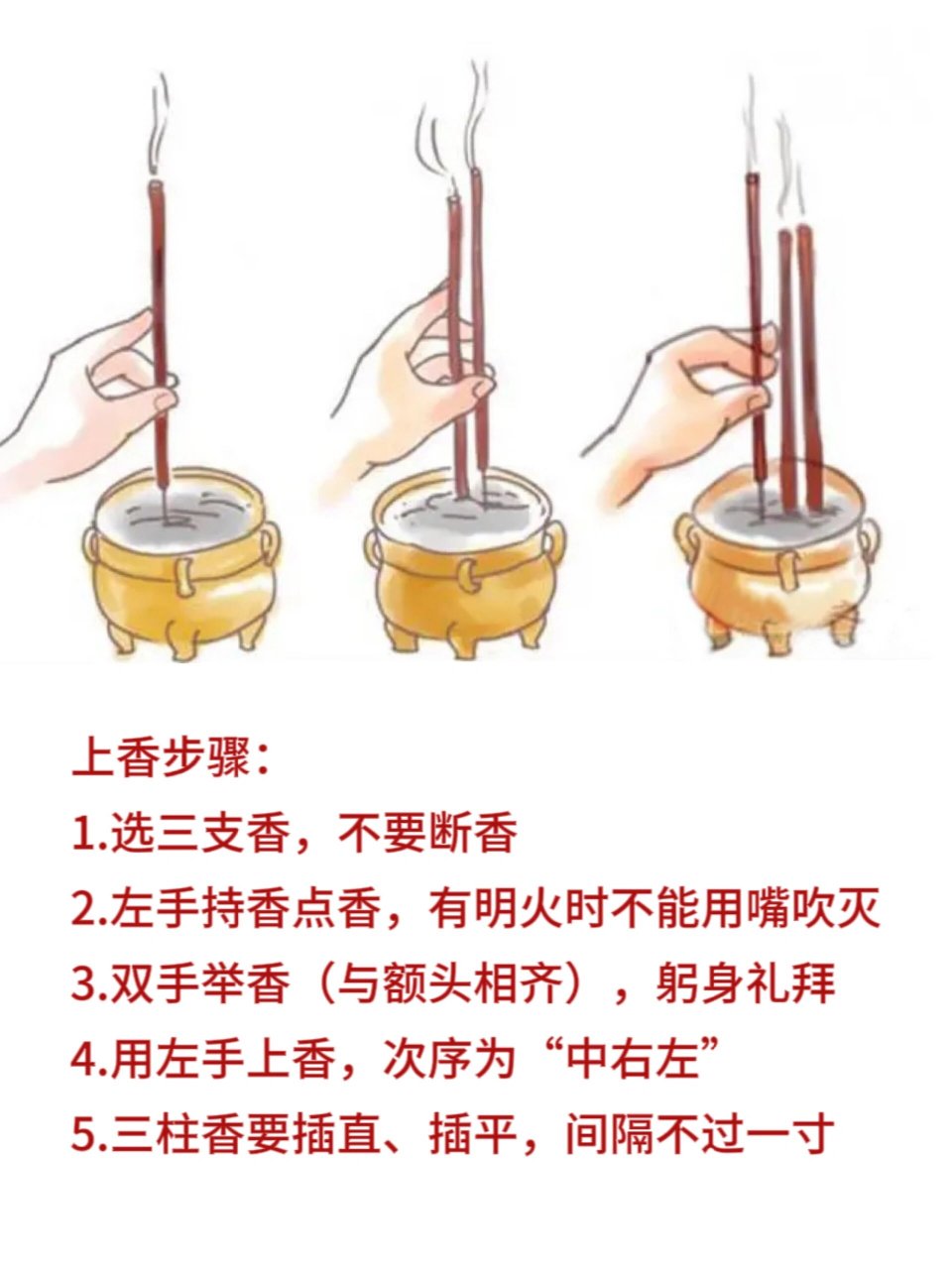 9支香上香图解有长短图片