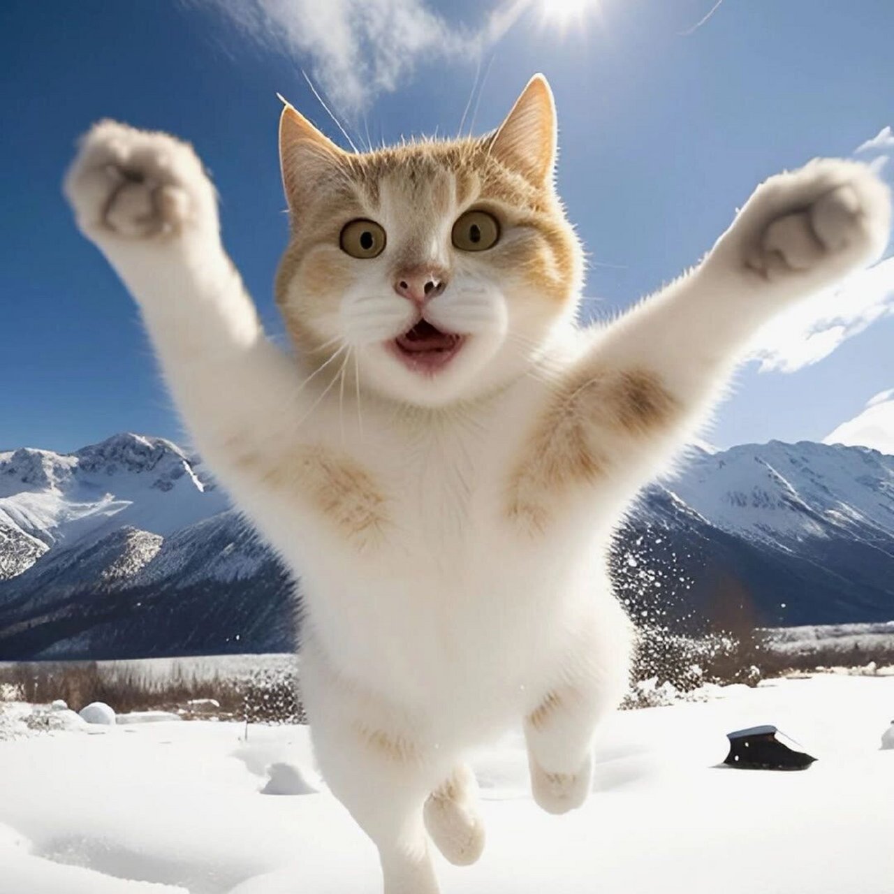 飞奔的小猫咪头像 希望可爱可以治愈你