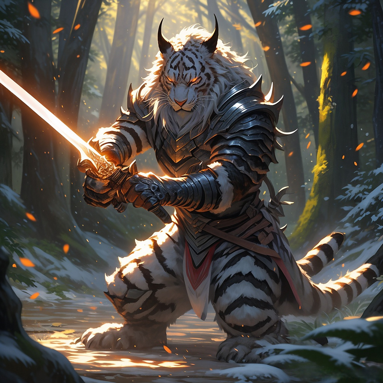 兽人炎剑虎战士,雪地中的孤胆英雄!