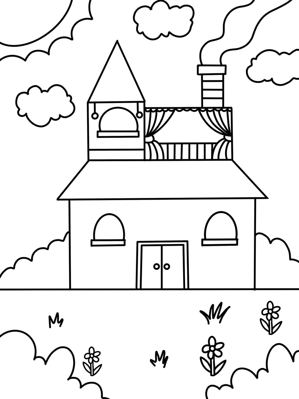 儿童简易画房子图片