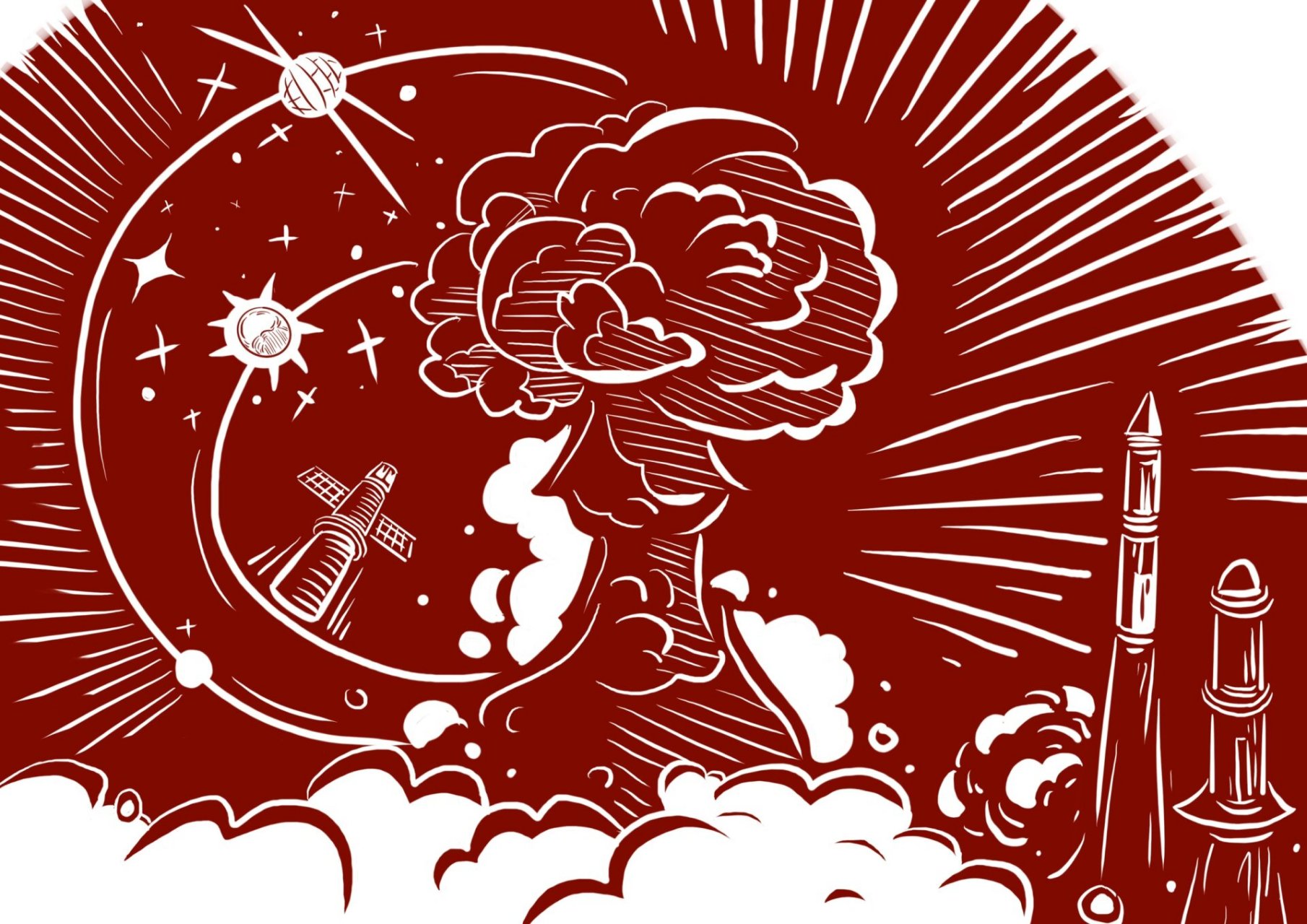 "两弹一星"主题绘画 大学四史课作业