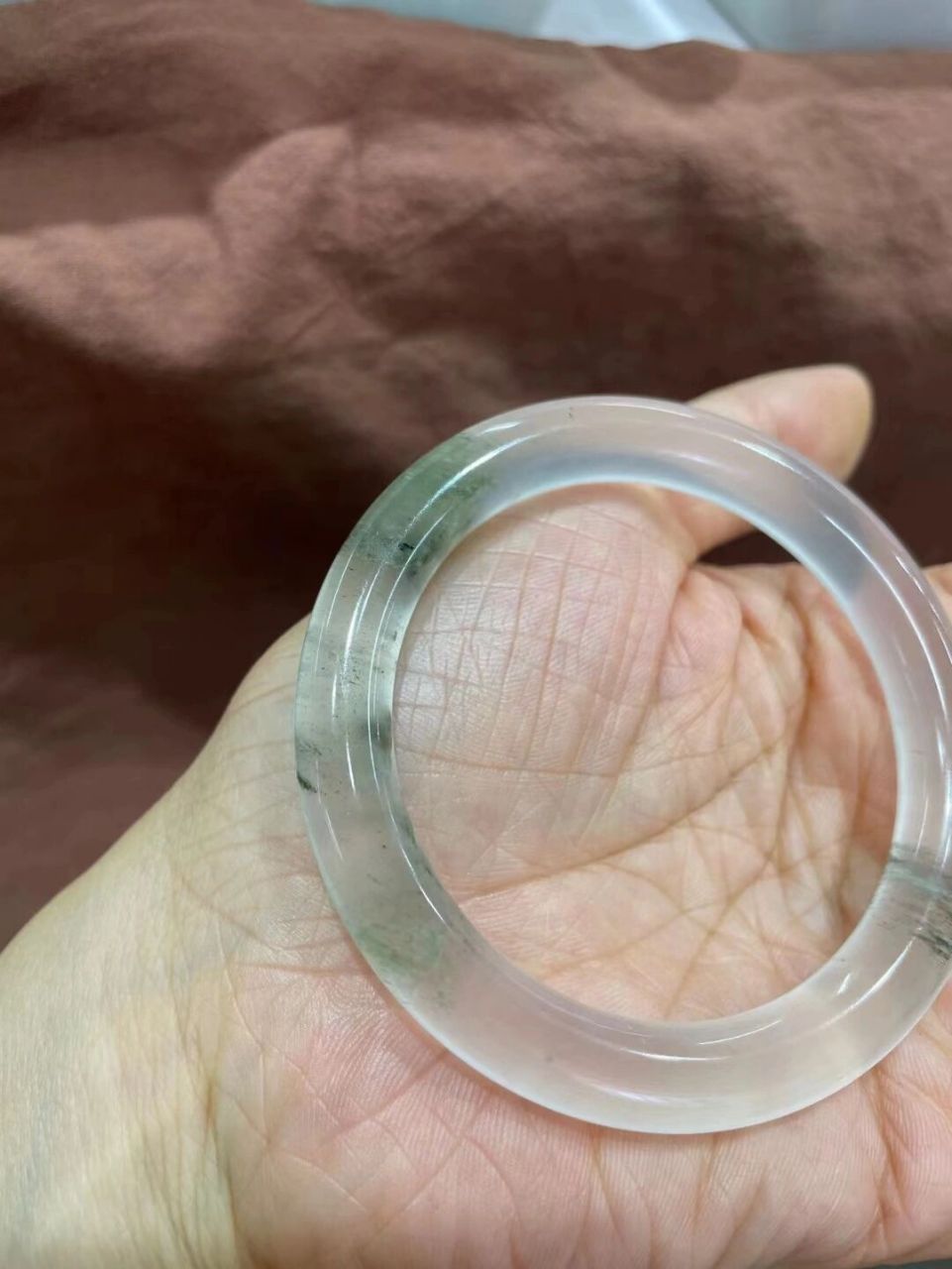 6/9mm 高冰玻璃种金丝玉老料,不起棉无需 【精品高冰种宝石光手镯】