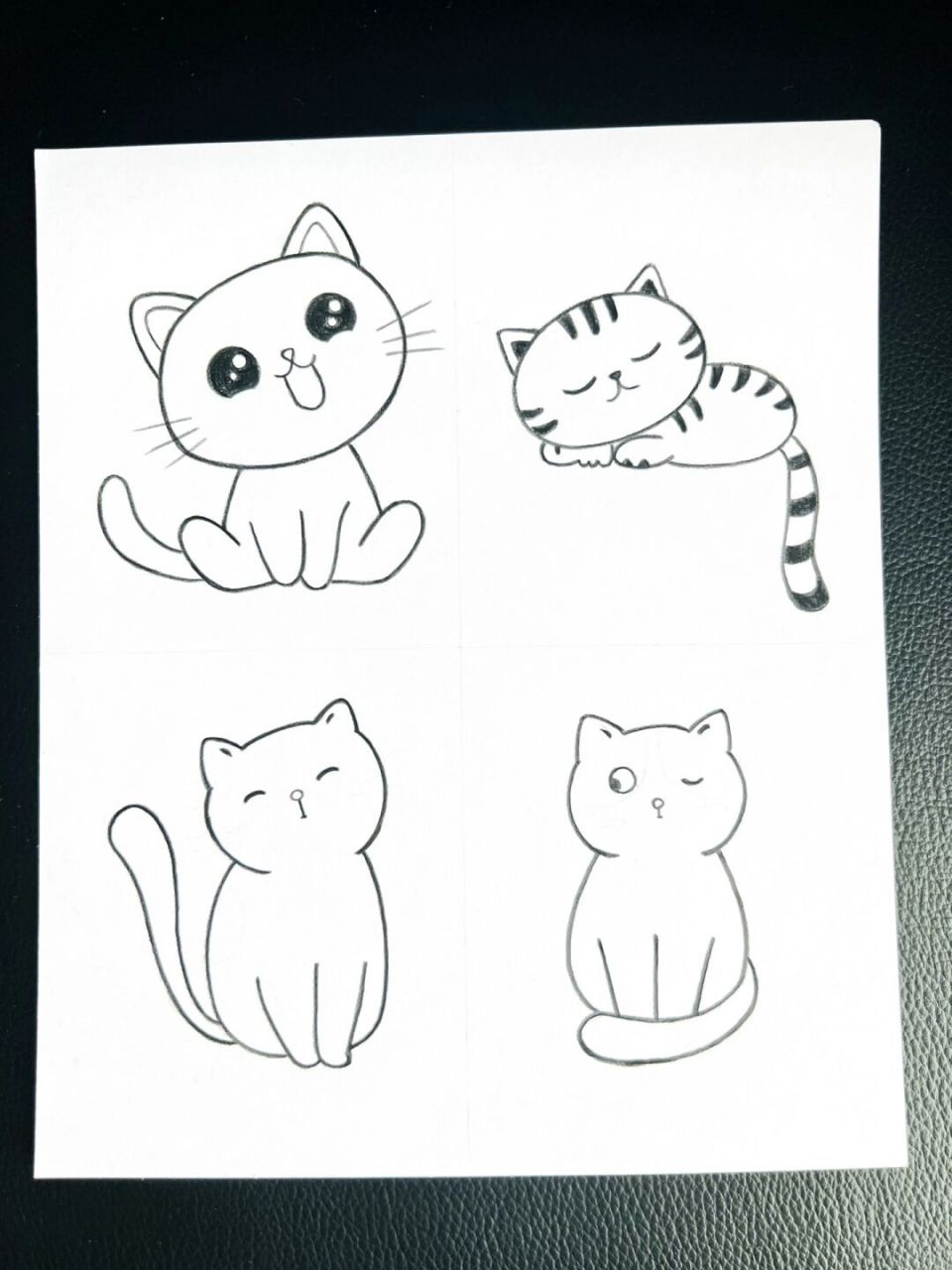 猫咪简笔画(彩铅手绘) 