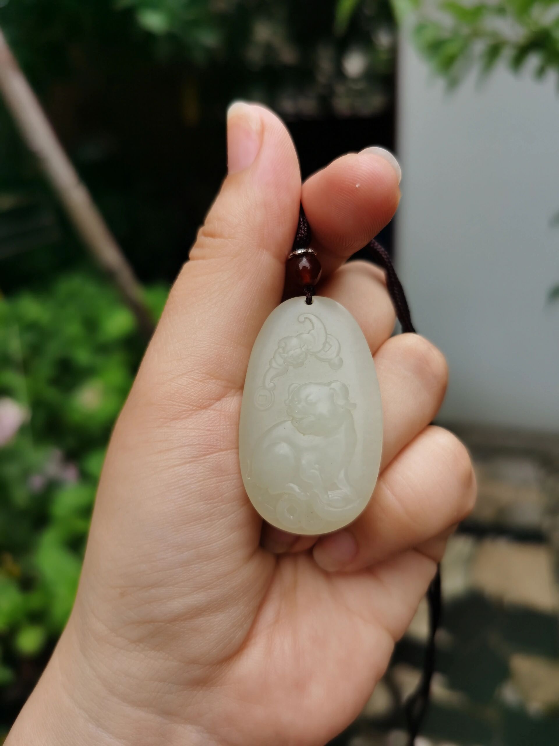白玉生肖猪吊坠