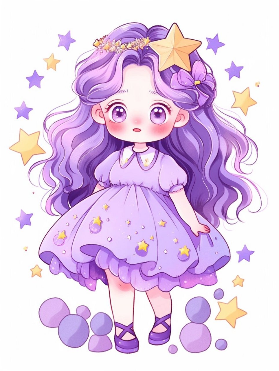 q版紫色萝莉主题 #ai绘画有点东西# #夏日滤镜# #画画的日常# #夏日