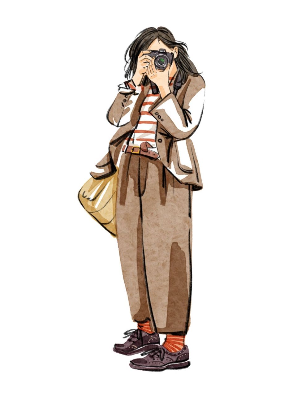 人物练习| day25风格化人物线稿 上色 笔刷:奥德老海滩 粉笔 图片来源