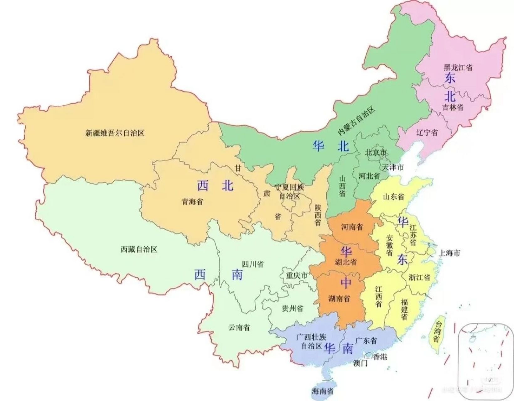 手绘中国行政区划图