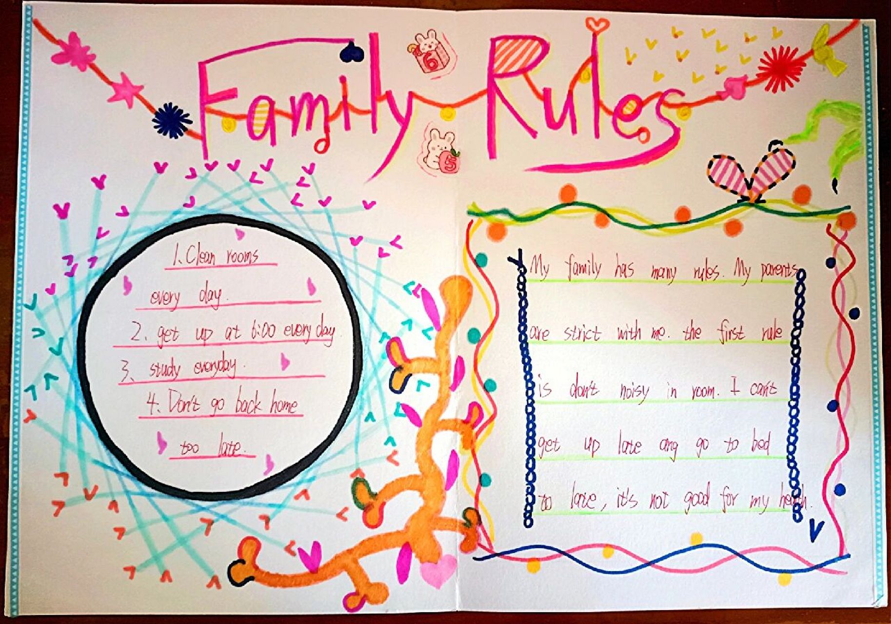 family rules 手抄报