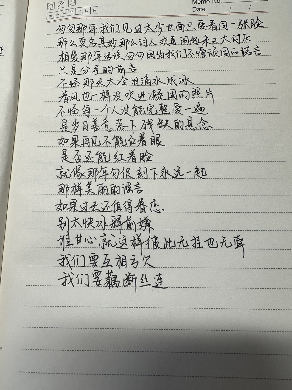 抄歌词《匆匆那年》