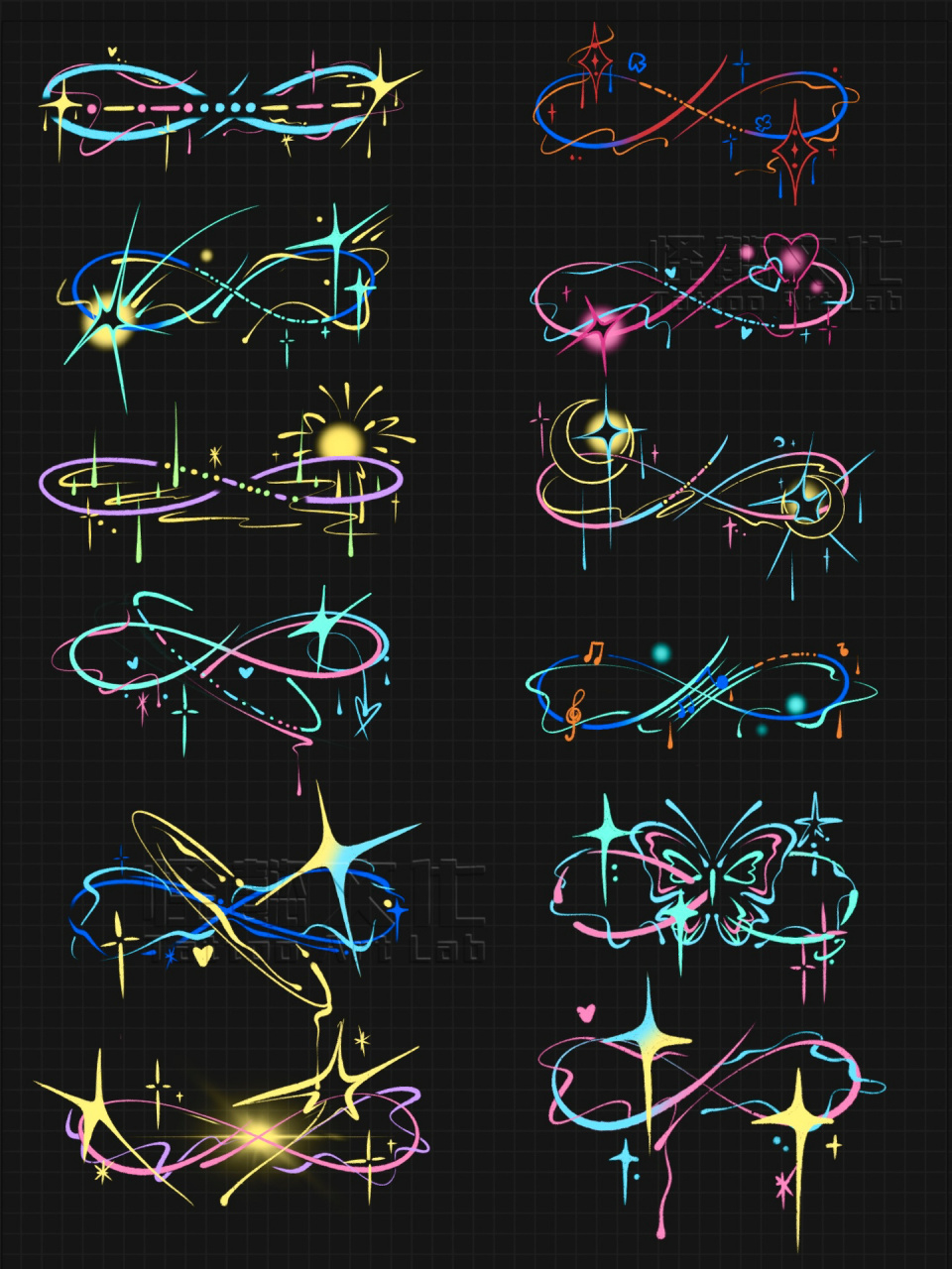 左划～ 原创小清新蜡笔风纹身一口价78 真的很喜欢莫比乌斯环的浪漫