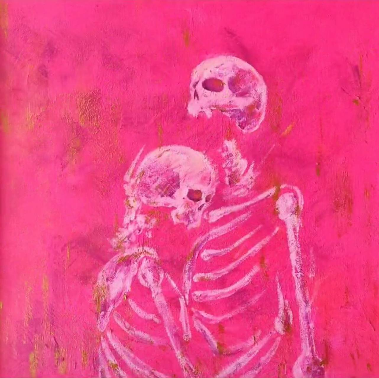 浪漫又破碎的粉色骷髅情头 我真的好喜欢玫红色  陈丹青