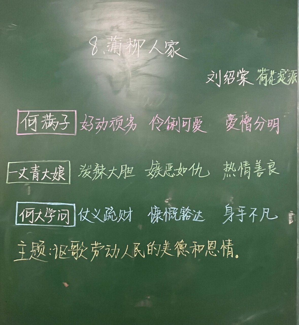 初一语文优秀板书设计图片