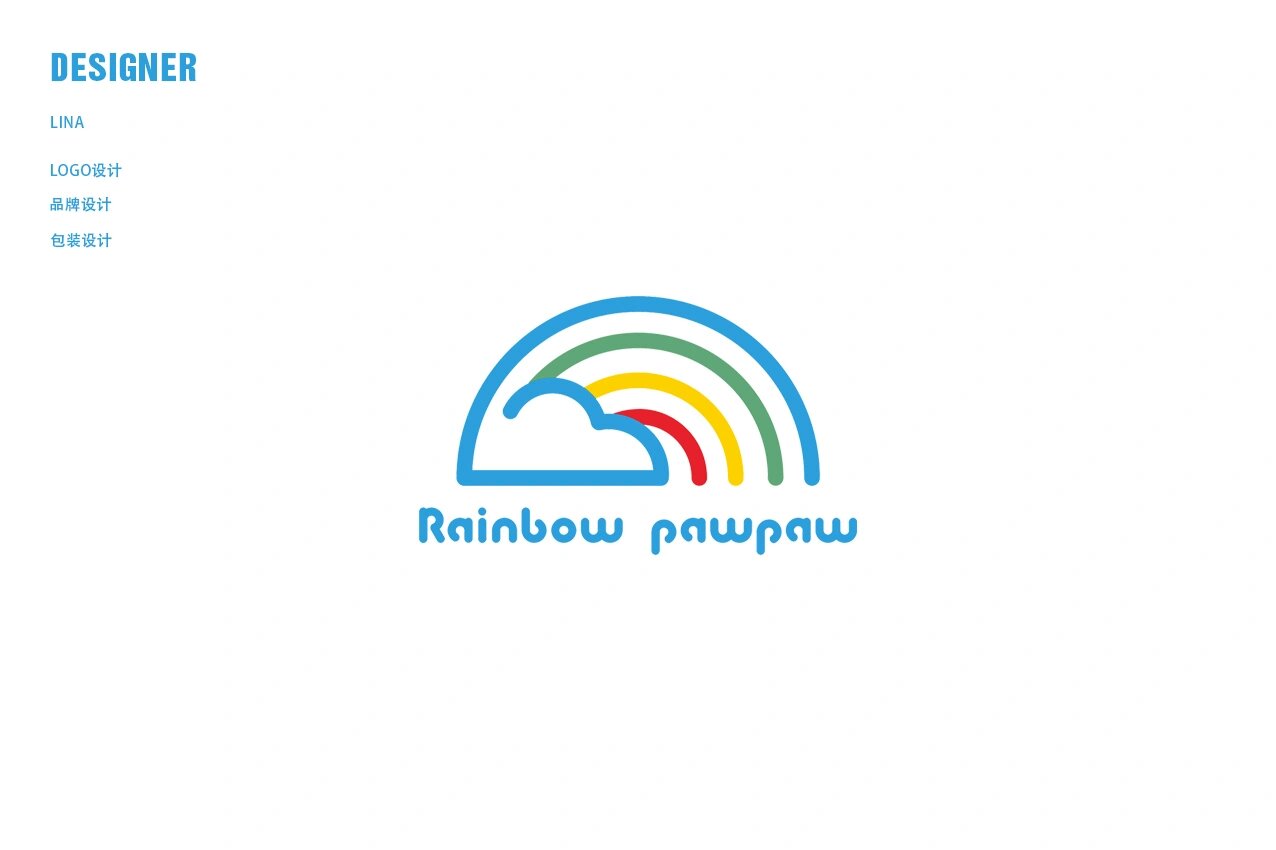原创童装品牌logo设计|rainbow pawpaw彩虹泡泡  童趣|可爱|活泼|韩