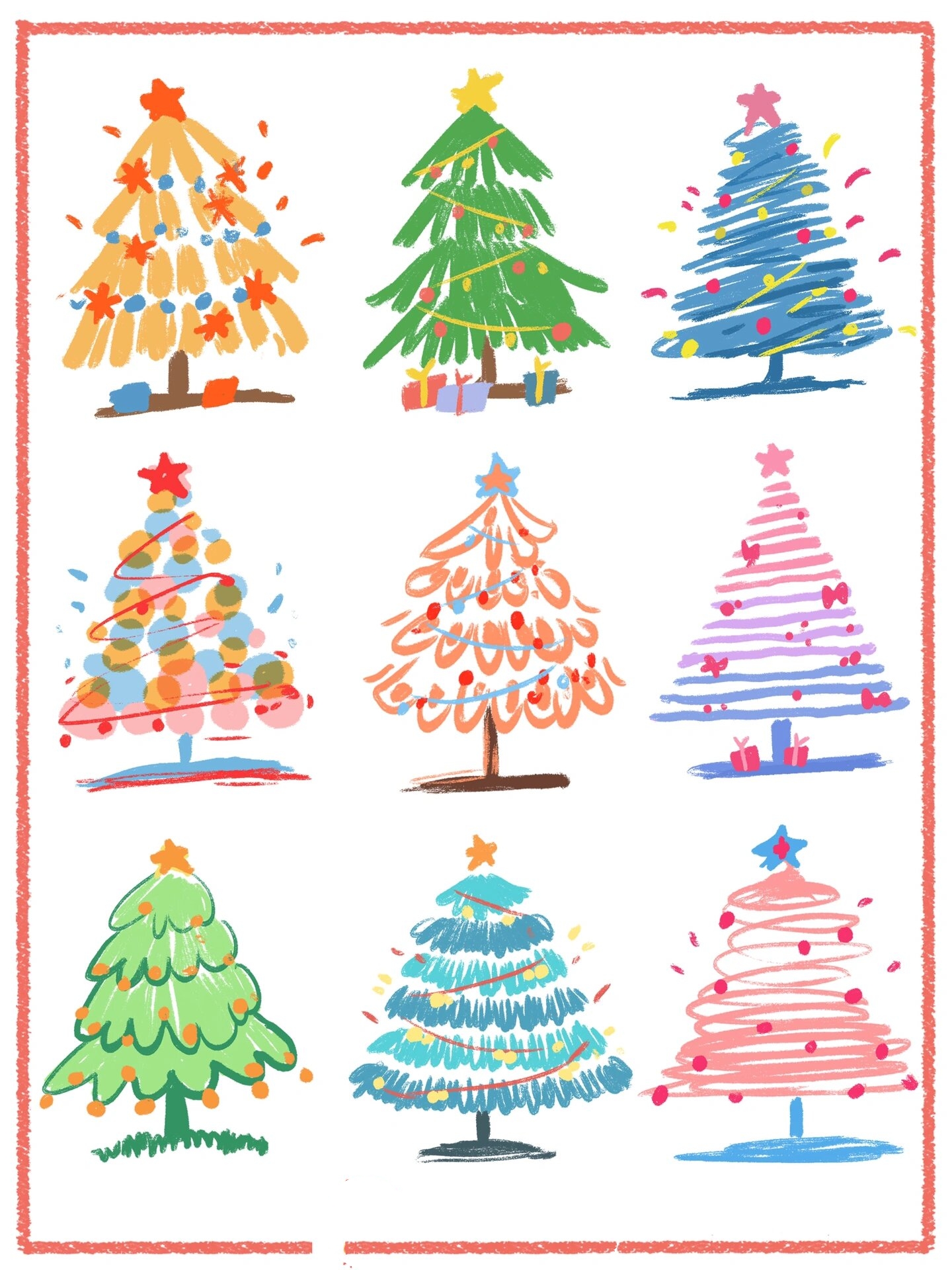 简笔画圣诞树90超简单的圣诞树画法