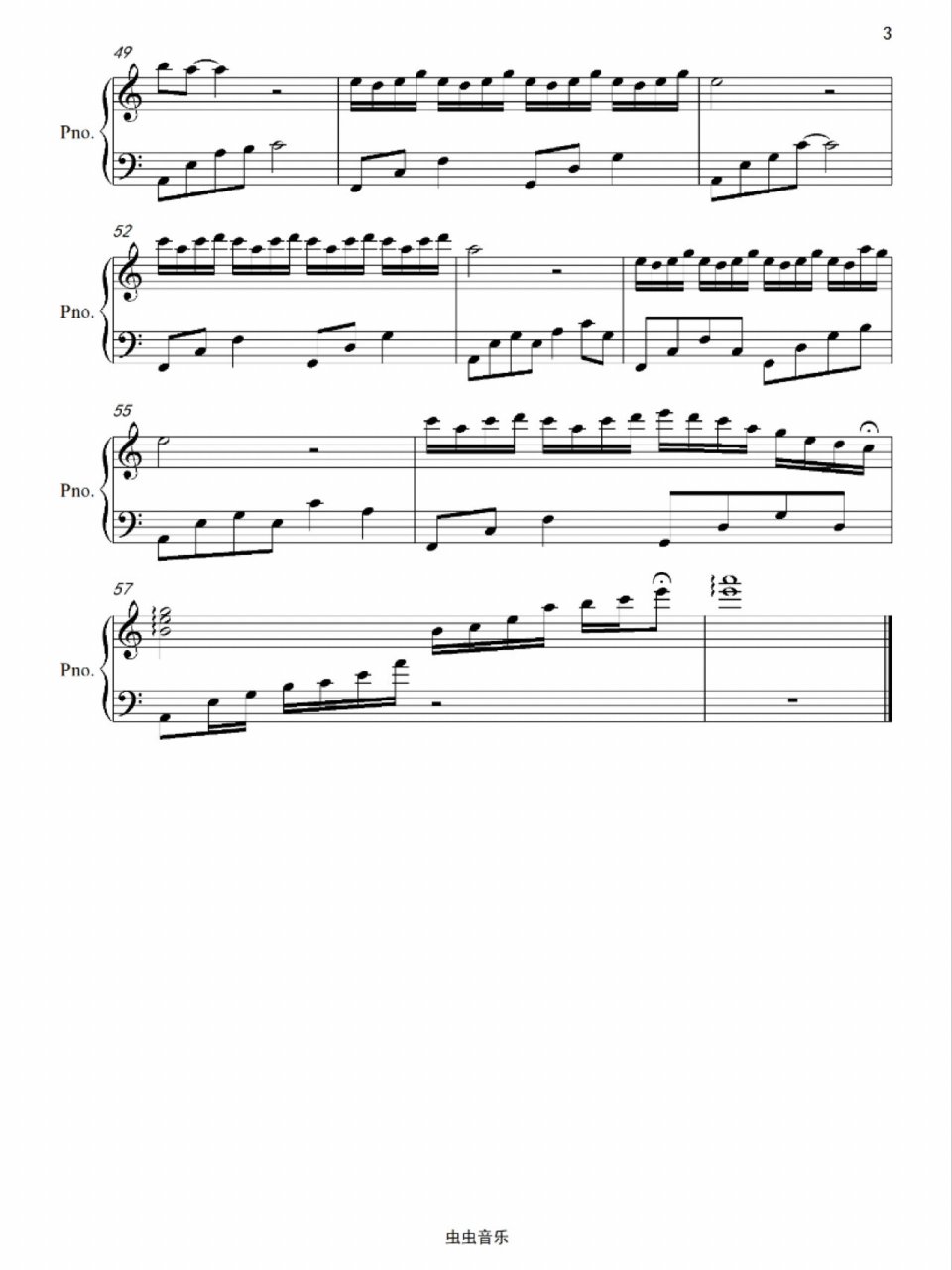 零一九零贰《忘川彼岸》c调 钢琴谱 五线谱