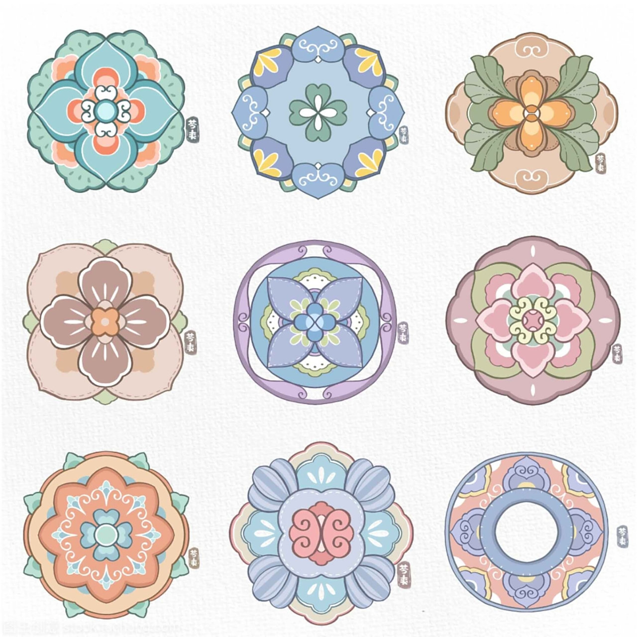 原创|敦煌|古风|简笔画|花纹 【敦煌小画】敦煌澡井和飞天华盖真的太