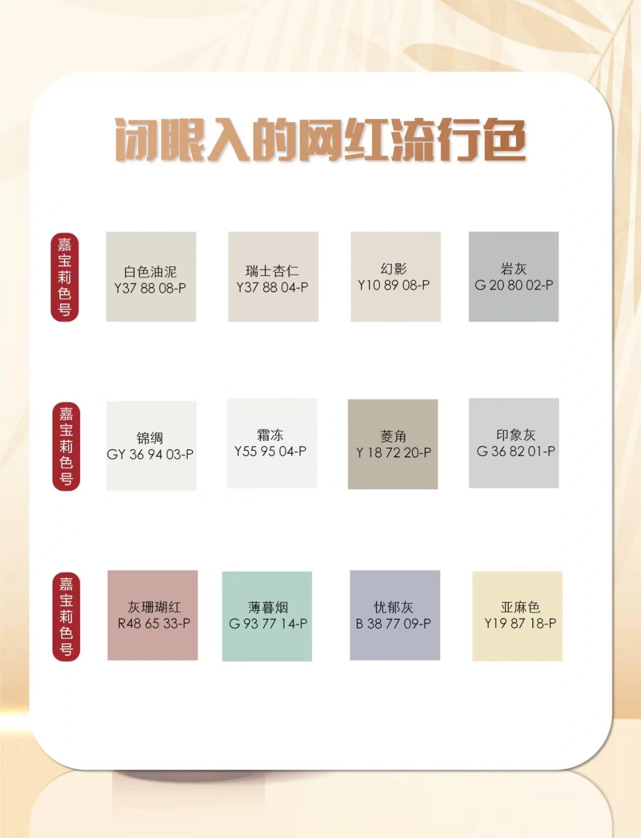 78温州嘉宝莉乳胶漆及色号推荐06 78耐擦洗 一些日常污渍用湿