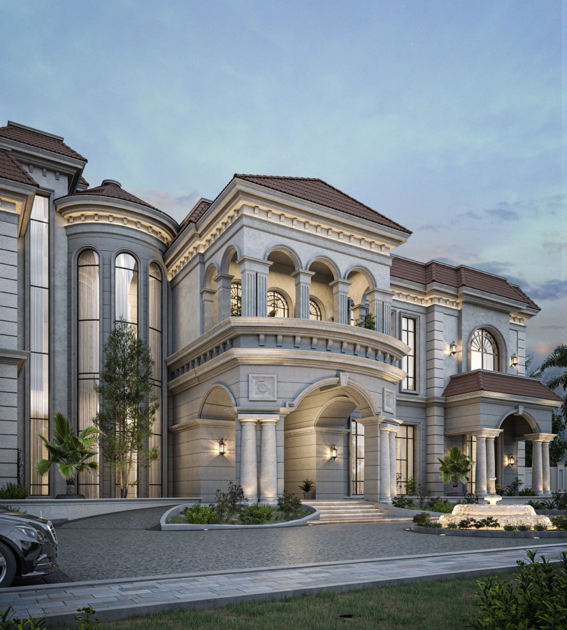 红瓦搭配米色外墙,暖色系美式乡村别墅 🙋如有自建房需求,欢迎沟通