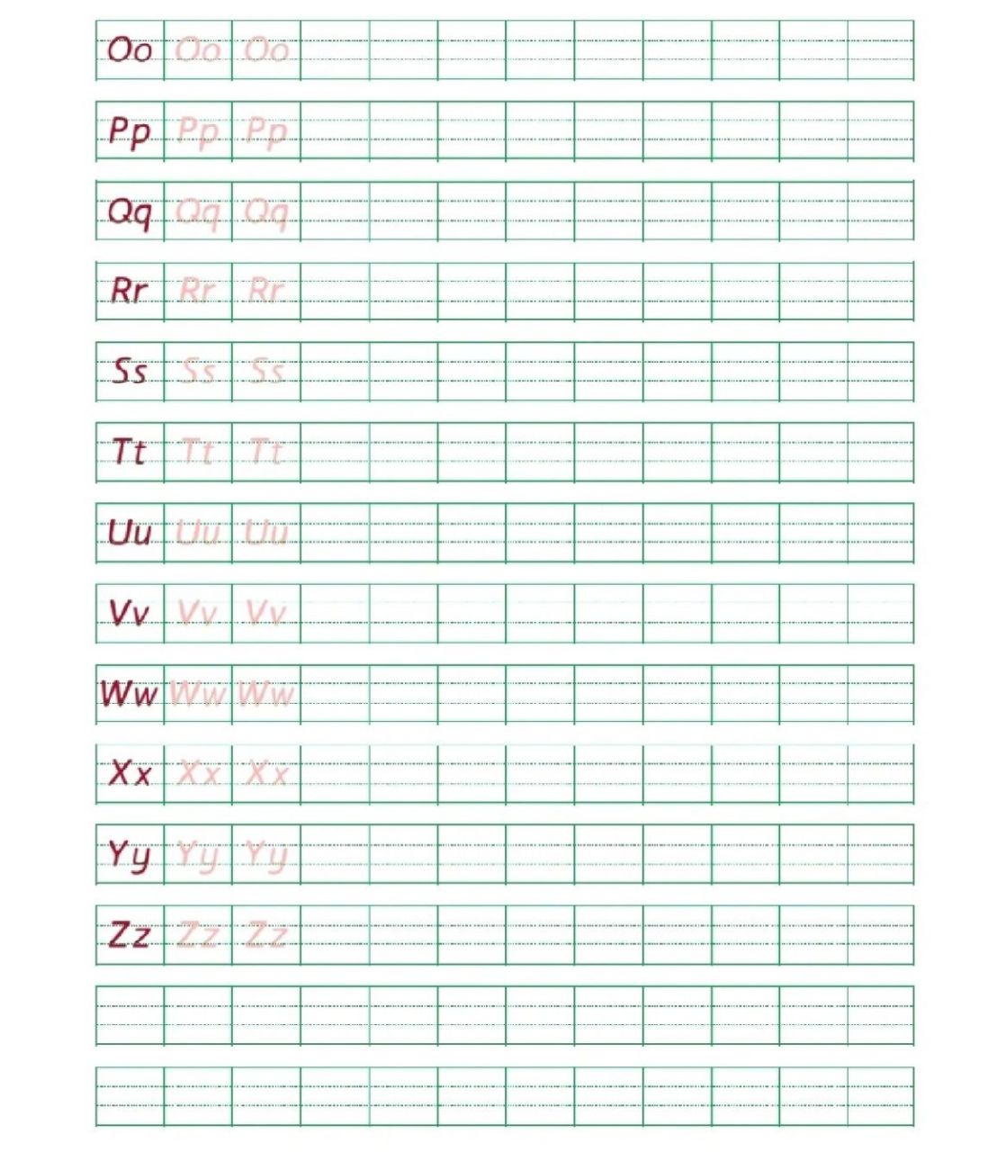 衡水体英文字母,26个英文字母书写——可打印