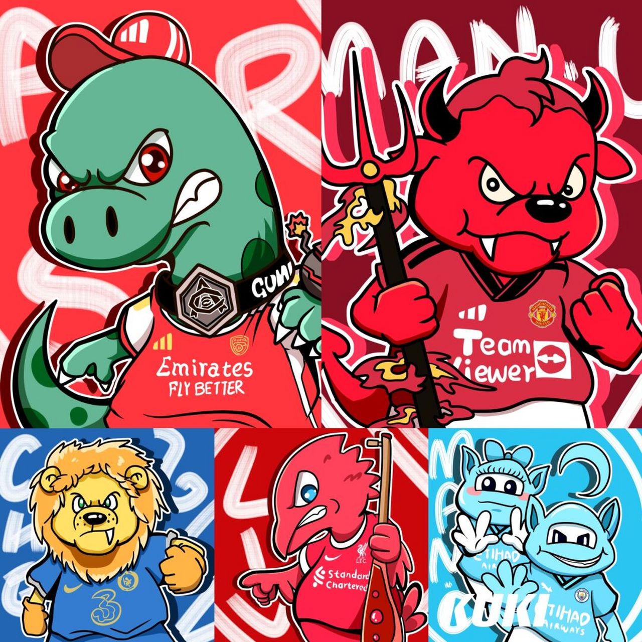 潮流艺术薯# #潮流艺术# #原创插画# #插画# #头像# #足球# #英超