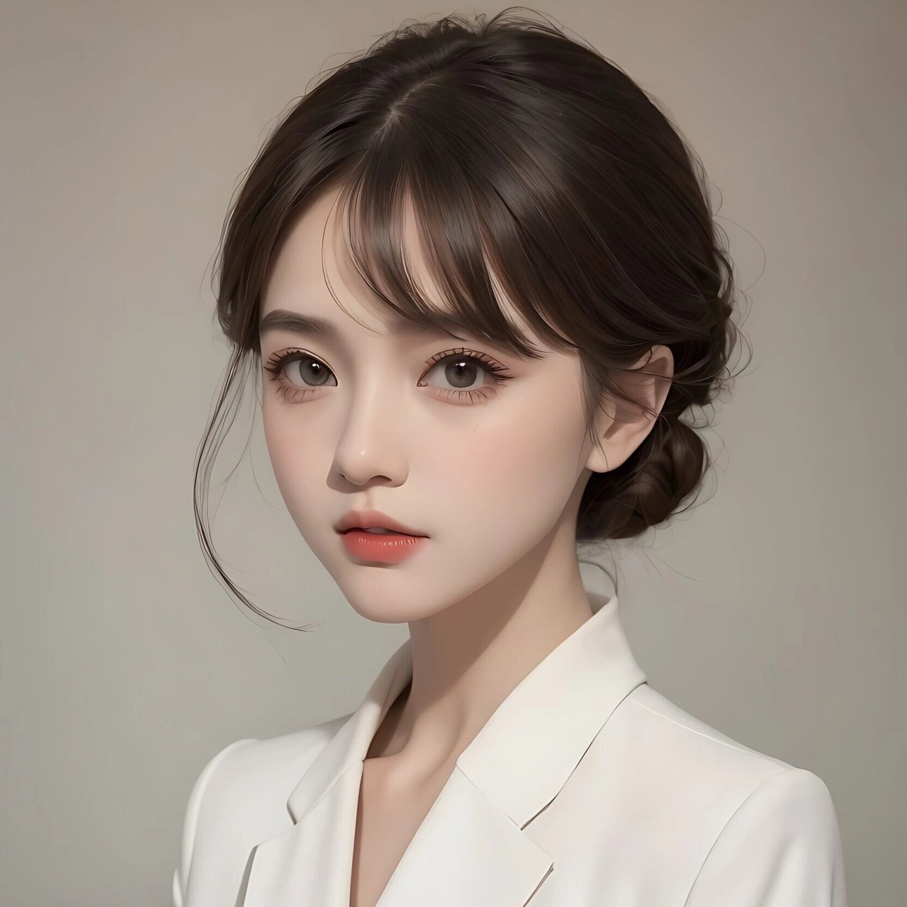 职业头像|盘起头发,努力工作 #ai绘画有点东西# #少女头像# #美女头像