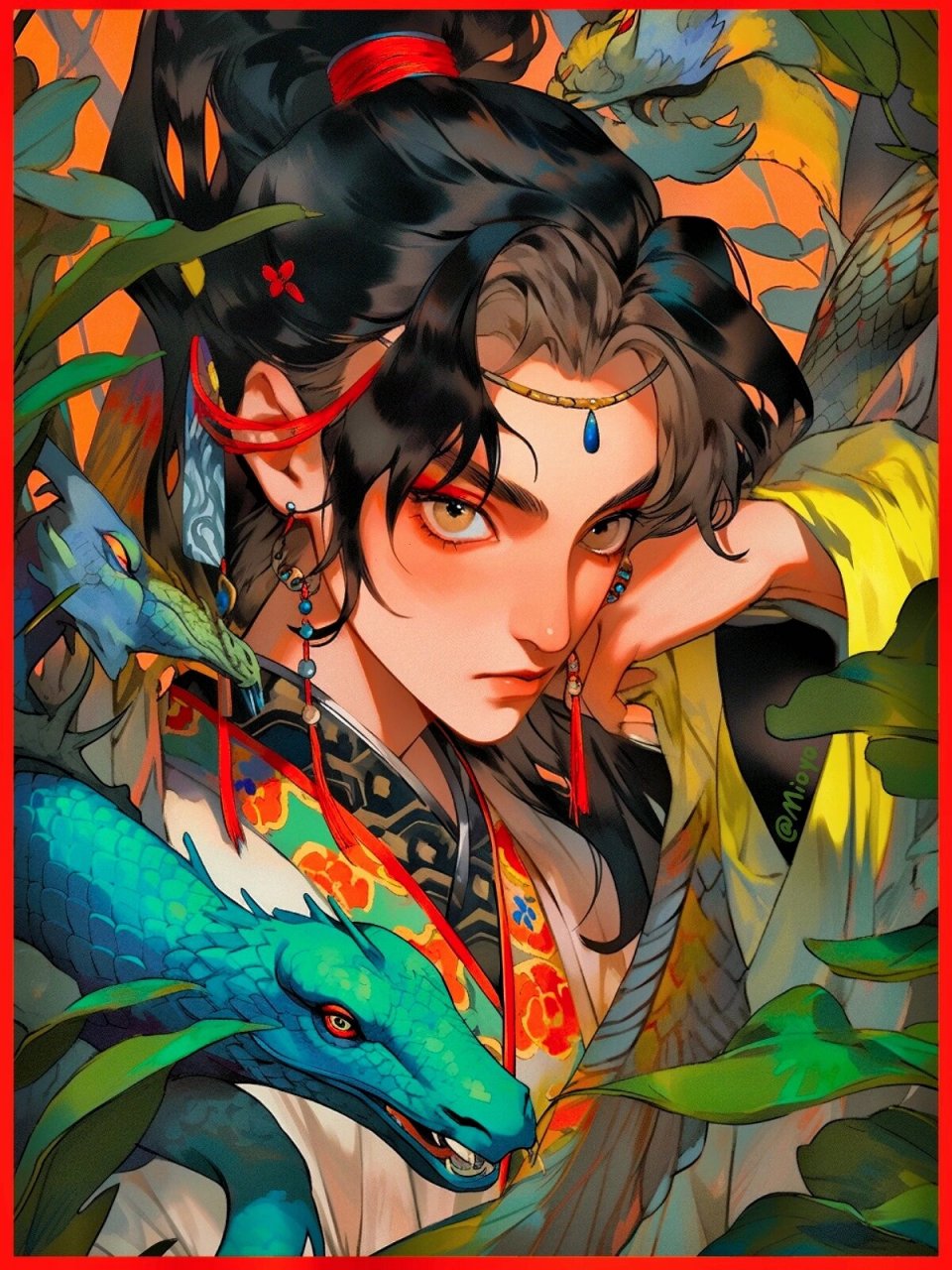 【99异域神灵】国风&国潮插画|古风男 听说梦是另一个平行世界,梦分