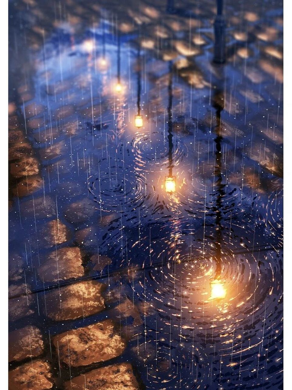 唯美雨天道路美图壁纸背景桌面 作者:vinci_v柒 插画id: 89044801