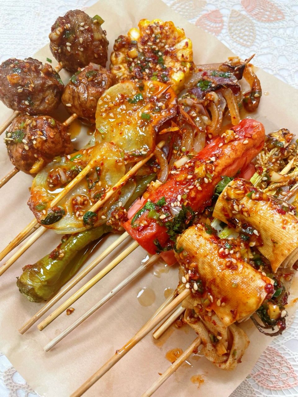 今天吃:自制空气炸锅版炸串串78 一人食小炸串 做法在图片中