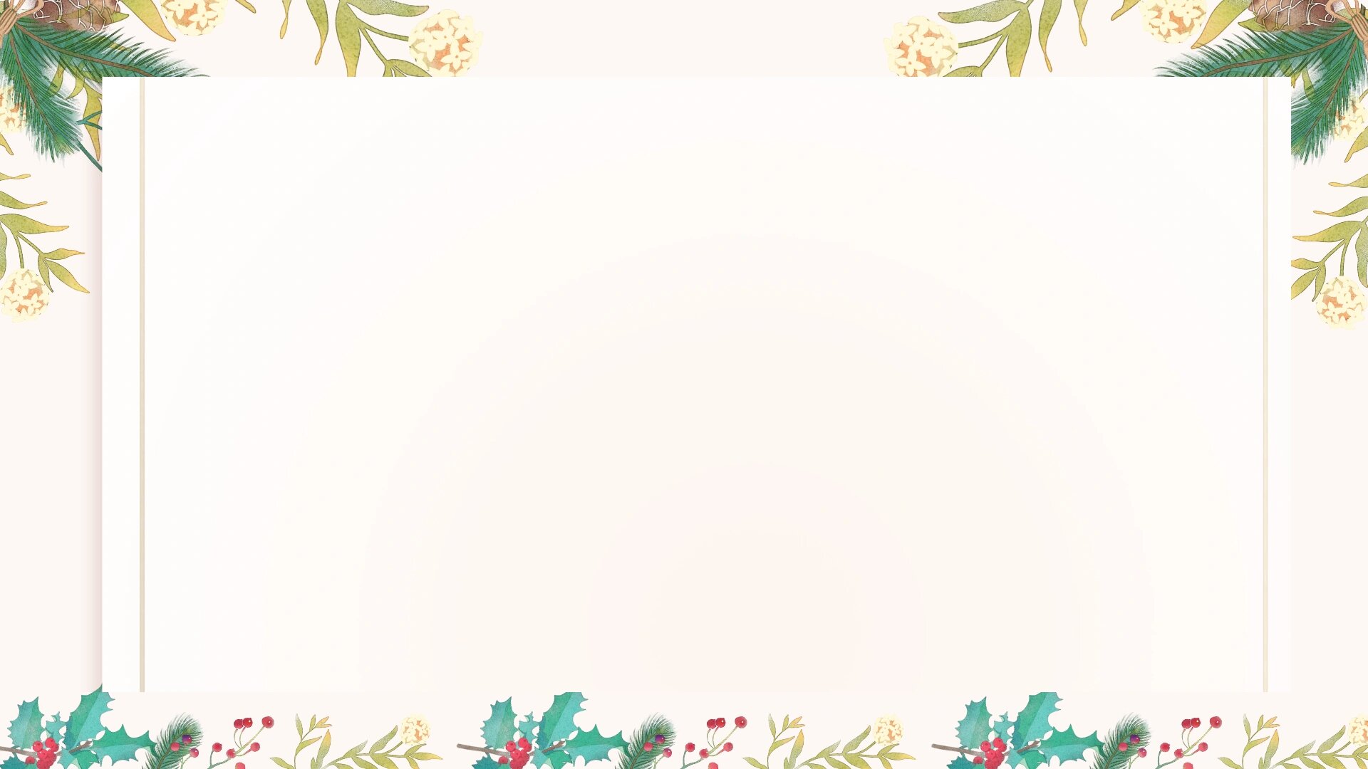 彩色绿植边框ppt背景图分享|清新养眼